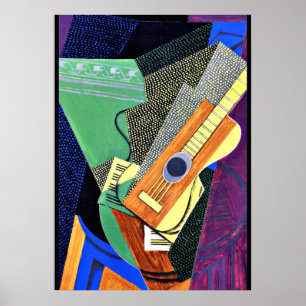 Poster Gris - Guitare sur une table