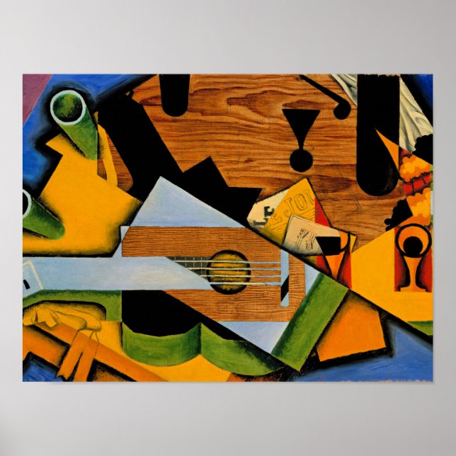 Poster Gris - La vie morte avec une guitare (Devant)