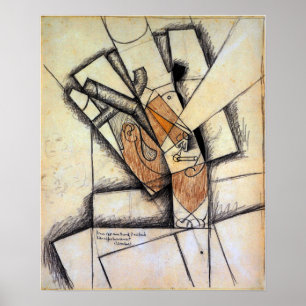 Poster Gris - Le fumeur
