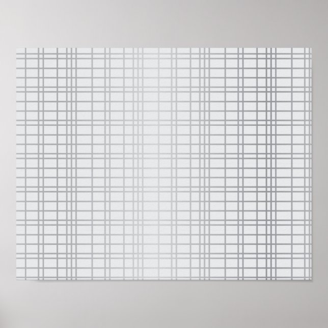 Poster Gris, moderne, simple, cool, lignes de grille tend (Devant)