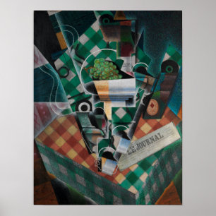 Poster Gris - Nature morte à la nappe à carreaux 1915