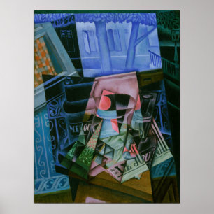 Poster Gris - Nature morte devant une fenêtre ouverte