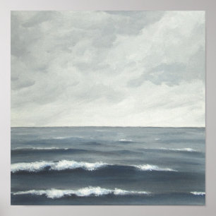 Poster Gris Ocean Waves Fine Art Print