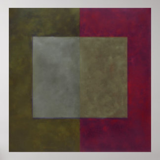 Poster gris, vert sur rouge