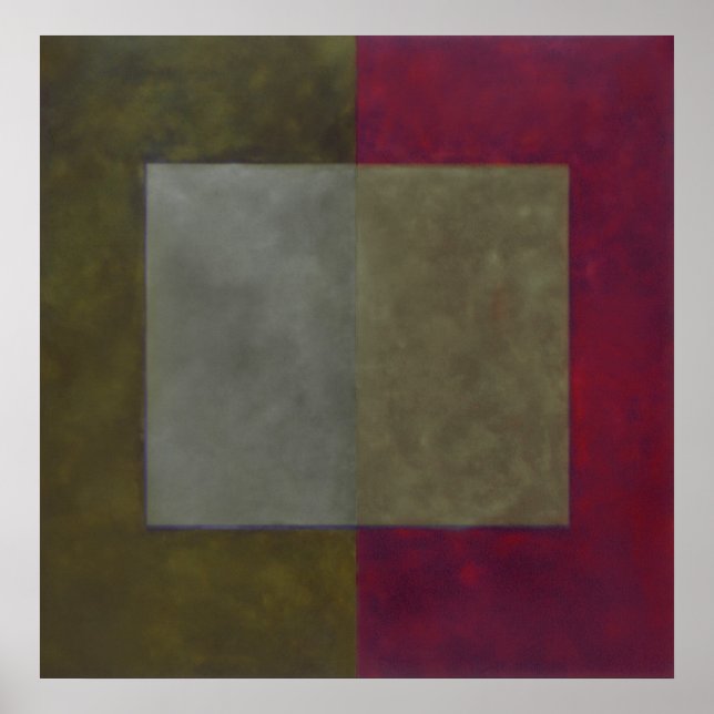 Poster gris, vert sur rouge (Devant)