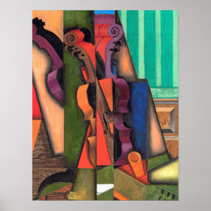 Poster Gris - Violon Et Guitare