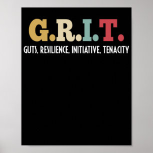 Poster GRIT Guts Resilience Initiative Tenacité Positive