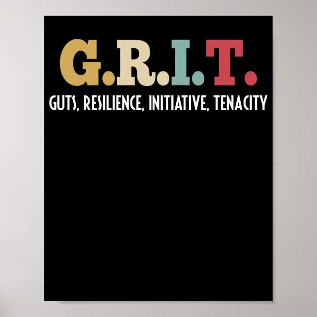 Poster GRIT Guts Resilience Initiative Tenacité Positive (Devant)