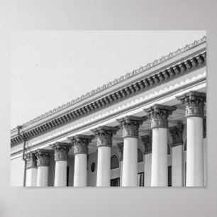 Poster Grodno Biélorussie Architecture soviétique Minimal