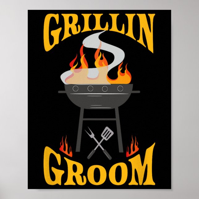 Poster Groom Bbq Grill Smoker Et Barbecue Chef (Devant)