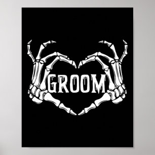 Poster Groom éffrayant Skeleton Mains Halloween Fiançaill