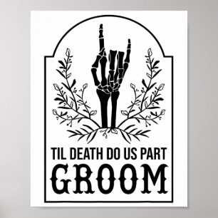 Poster Groom Skeleton Couples main jumelés Mariage Hallo