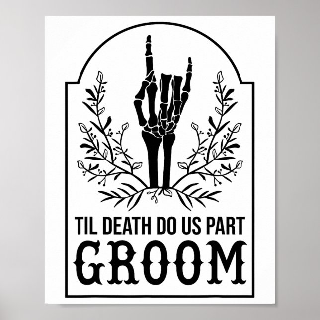 Poster Groom Skeleton Couples main jumelés Mariage Hallo (Devant)