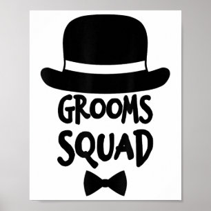 Poster Grooms Squad Shirt White pour Bachelor Party _1