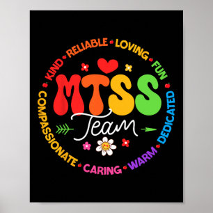 Poster Groovy Équipe Mtss Coach Conseiller Scolaire Psych