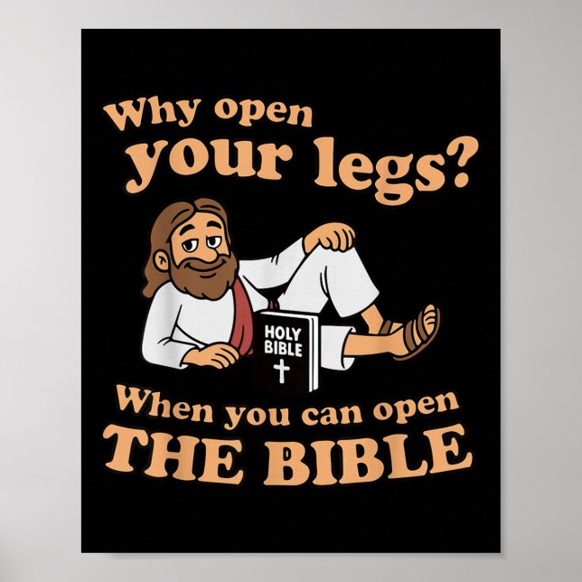 Poster Groovy Jesus Why Open Your Legs When You Can Open  (Devant)