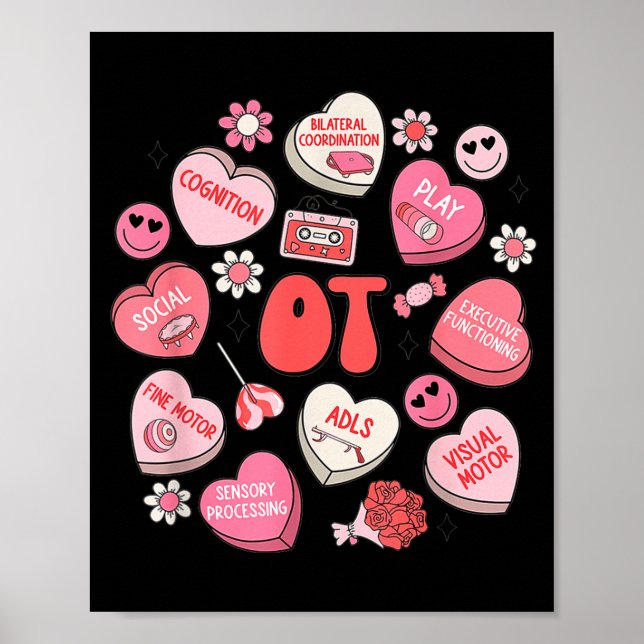 Poster Groovy Occupational Therapy Valentine Ot Conversat (Devant)