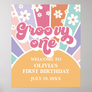 Poster Groovy One Rainbow Sunshine marguerite