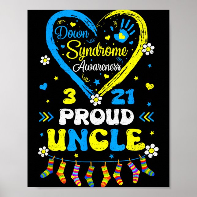 Poster Groovy Proud Down Syndrome Uncle Awareness Matchin (Devant)