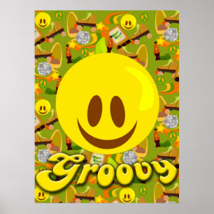 Poster Groovy Seventies Pattern