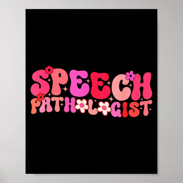 Poster Groovy Speech Pathologist Speech Language Therapy  (Devant)