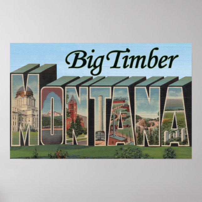 Poster Gros Bois, Montana - Grandes Lettres Scènes (Devant)