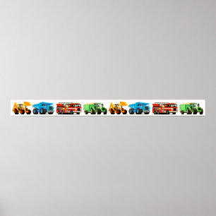 Poster Gros Enfants Construction Camion Art Party Décorat
