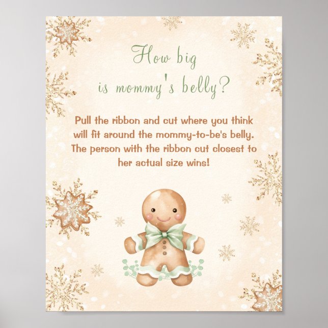 Poster Gros est le ventre de maman Noël Baby shower (Devant)