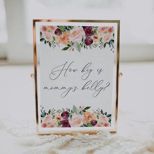 Poster Gros est maman's Belly Baby shower Jeu Signe