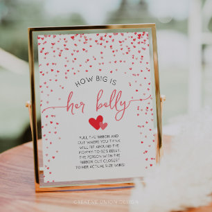 Poster Gros est son ventre Baby shower Jeu Signe