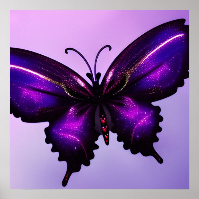 Poster Gros Papillon pourpre (Devant)