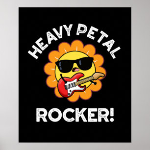 Poster Gros Pétal Rocker Funny Flower Pun Dark BG