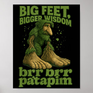 Poster Gros Pieds Plus Grande Sagesse Forêt Troll Mème Br