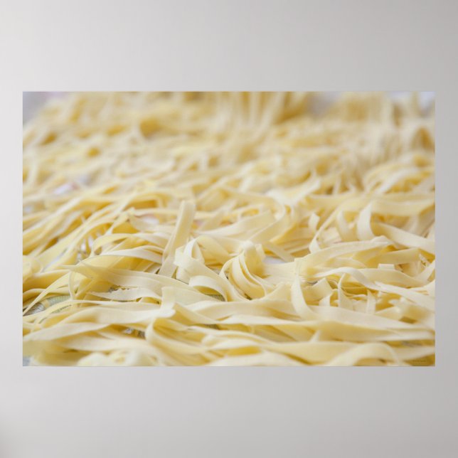 Poster Gros plan de nouilles de pâtes (Devant)