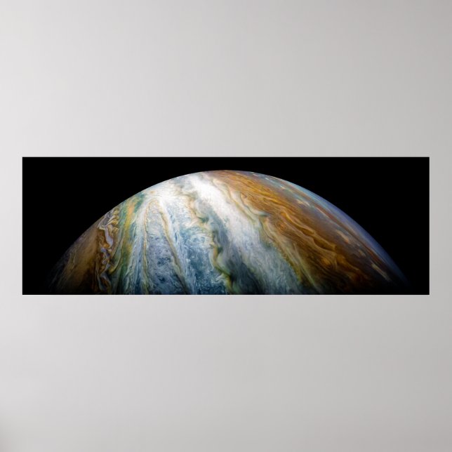 Poster Gros plan de Planet Jupiter du Juno flyby (2017) (Devant)