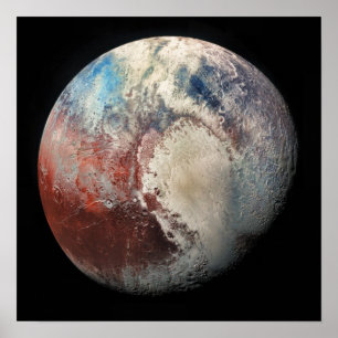 Poster Gros plan De Pluto Rouge Icy