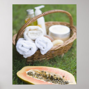 Poster Gros plan du traitement de massothérapie à la papa