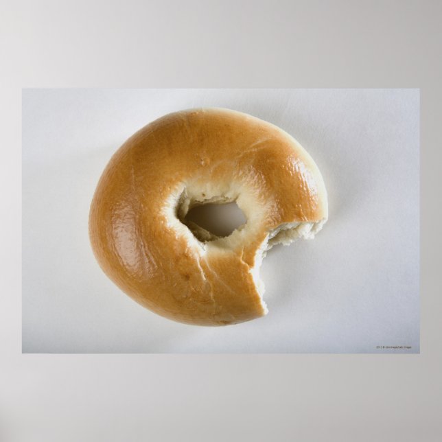 Poster Gros plan d'un bagel (Devant)