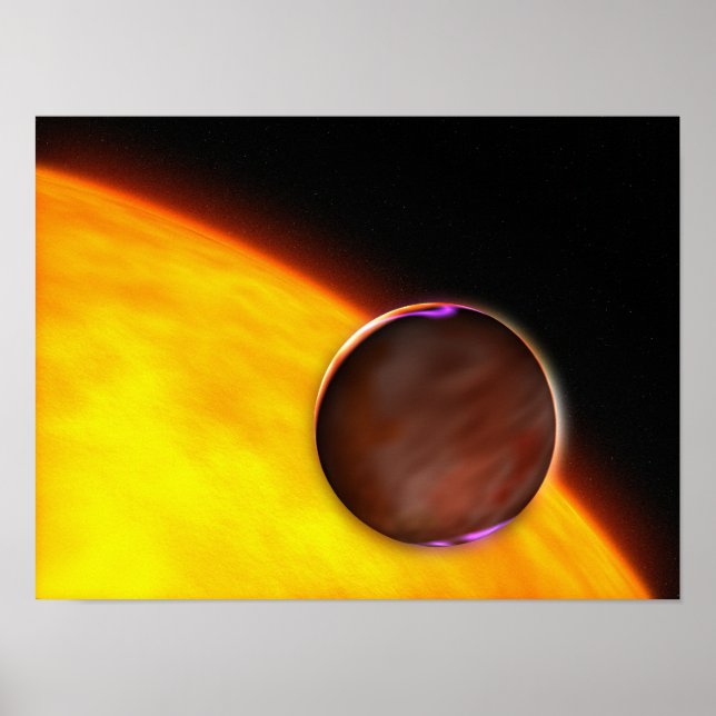 Poster Gros plan d'une planète extrasolaire (Devant)