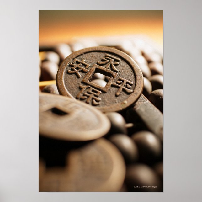 Poster Gros plan sur la monnaie chinoise (Devant)