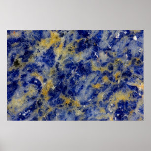 Poster Gros plan sur une sodalite bleue