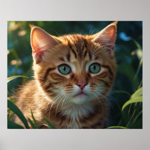 Poster *~* Gros Plan Tabby Kitty Chat 5:4 Feline Kitten