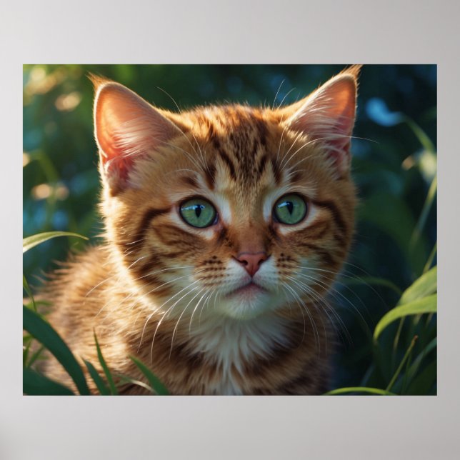 Poster *~* Gros Plan Tabby Kitty Chat 5:4 Feline Kitten (Devant)