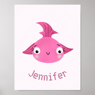 Poster Gros poisson rose