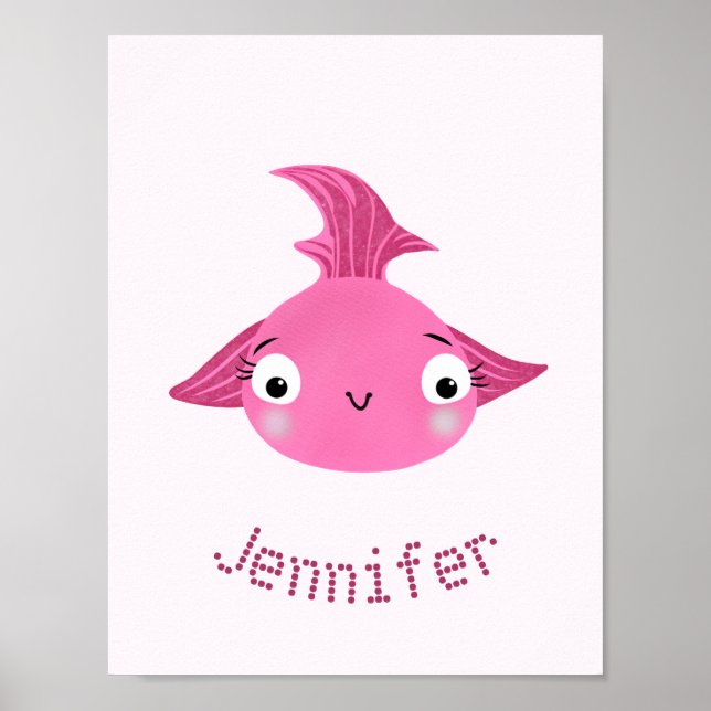 Poster Gros poisson rose (Devant)