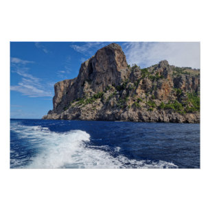 Poster Gros rocher dans la mer