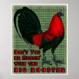 Poster Gros Rooster Rouge