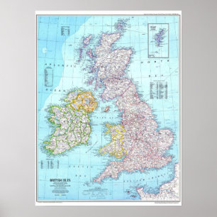 Poster " Großbritannien : 1979 Britische Insel Karte ...
