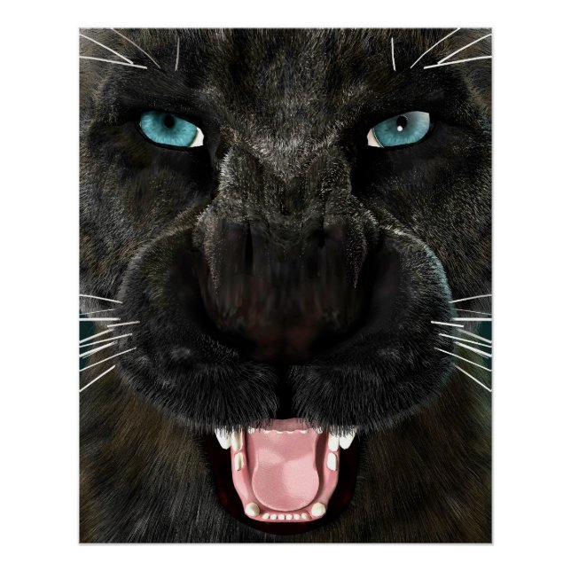 Poster Grosse chatte Panthère noire (Devant)