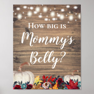 Poster Grosse est le ventre de maman Rustic Citrouille do